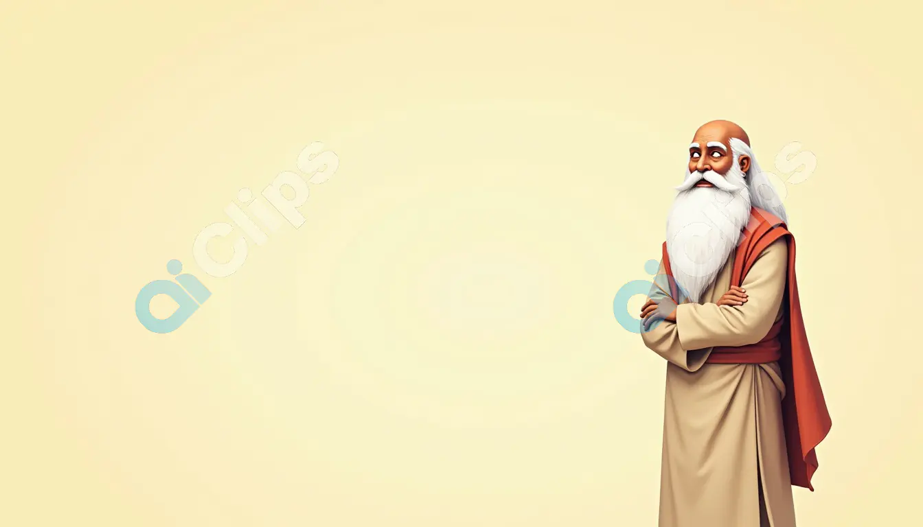 Wise Sage Illustration with Beige Background
