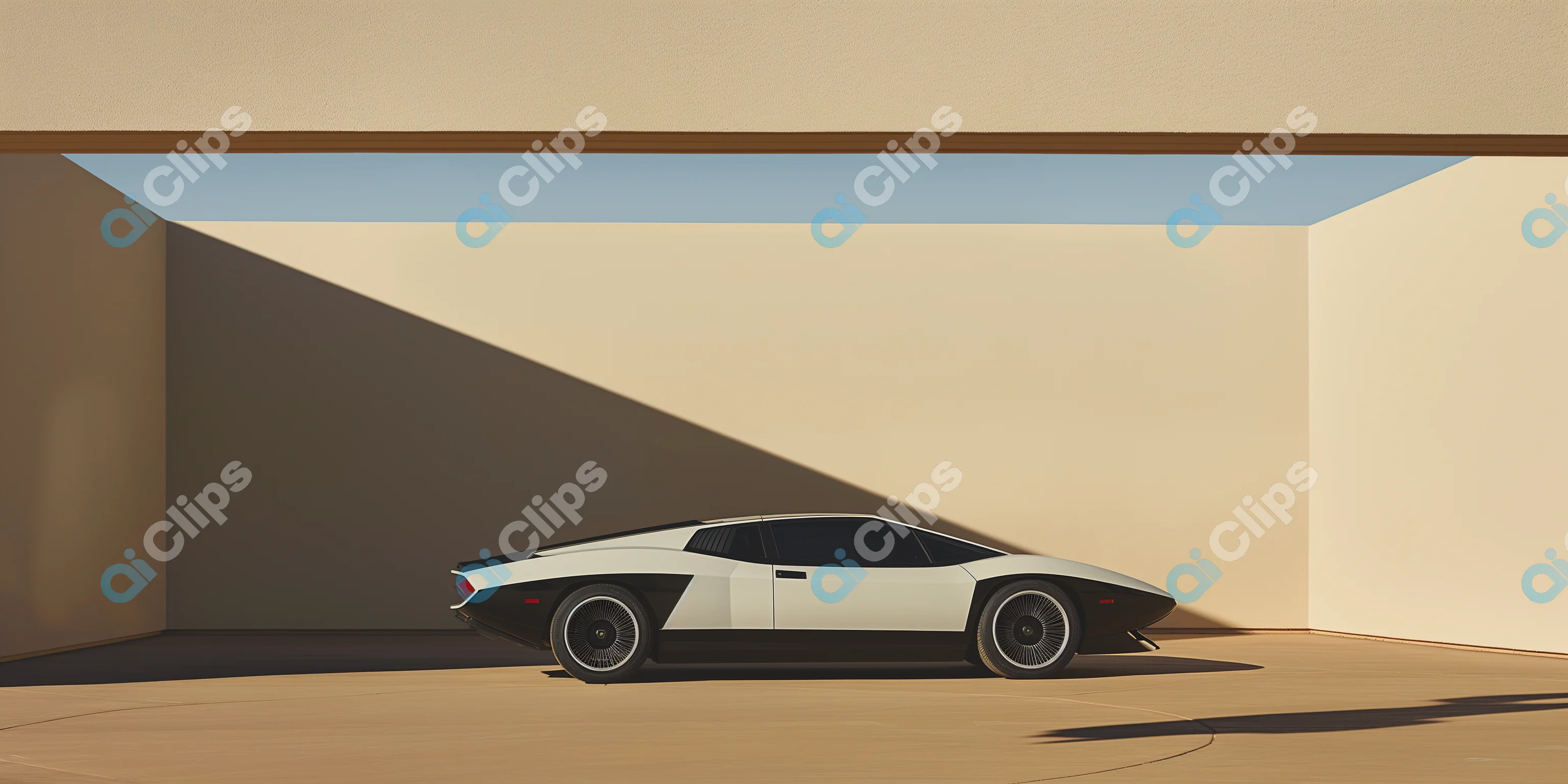 Vintage White Sports Car