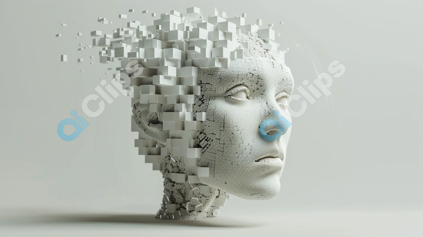 Fragmented 3D Face Sculpture