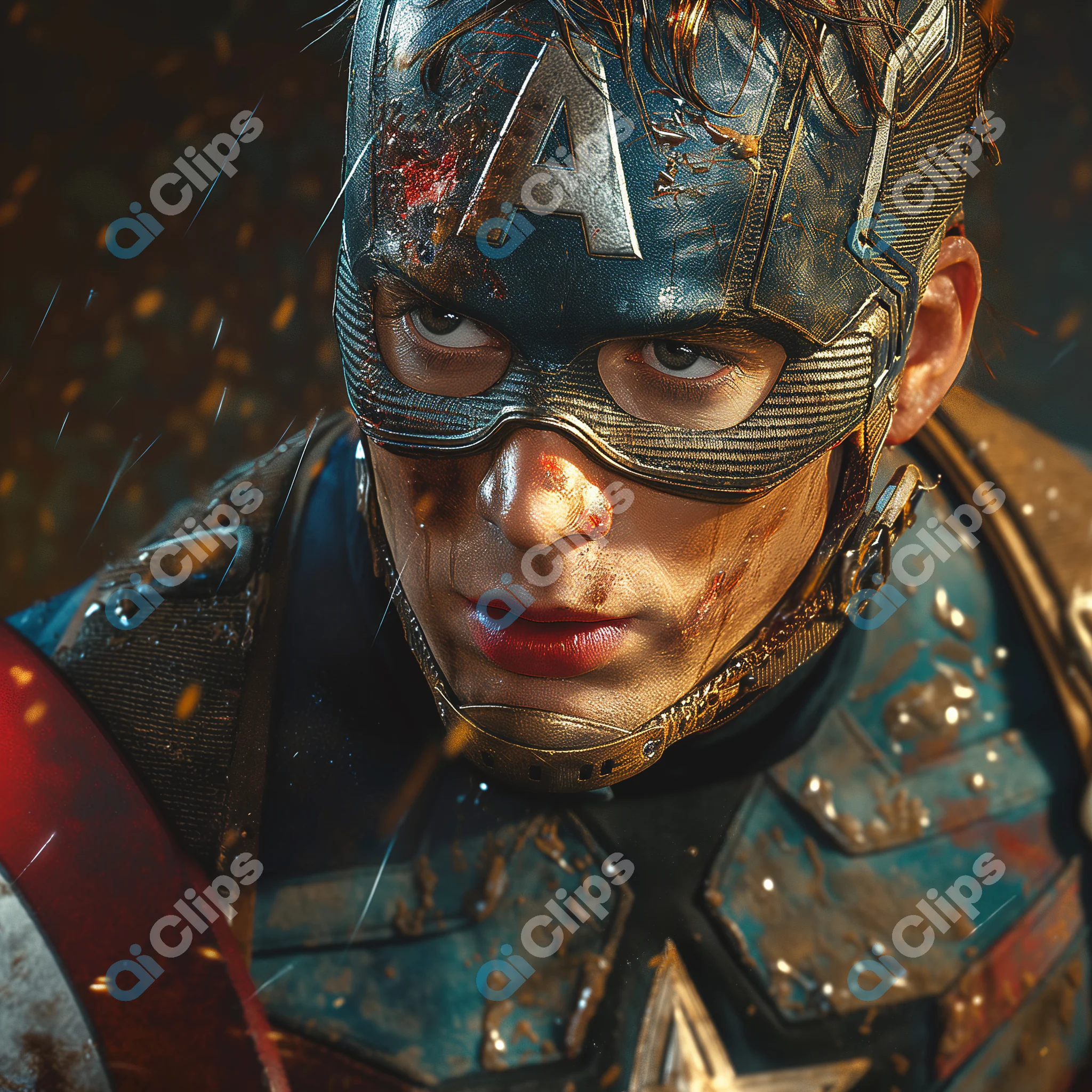 Heroic Soldier in Battle Gear