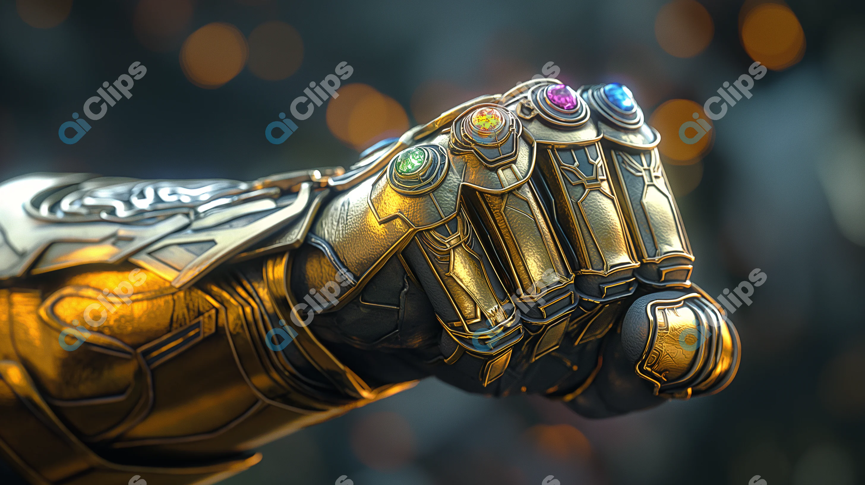 Golden Gauntlet with Gems