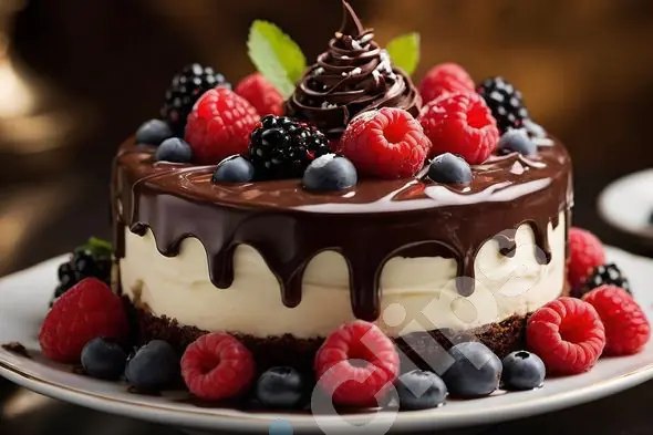 Chocolate Berry Drip Cake