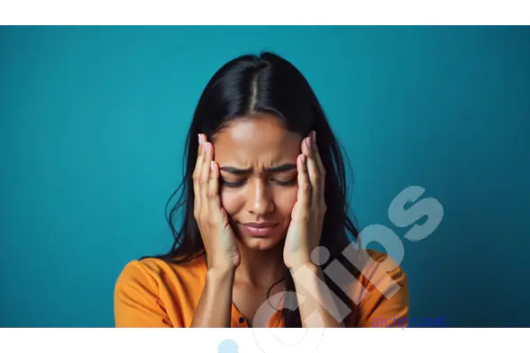 Stressed Woman Holding Head in Frustration