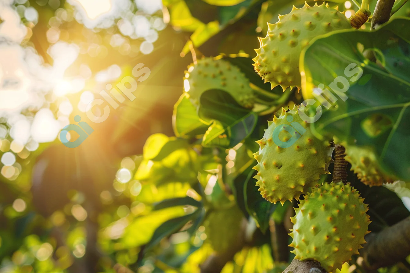 Spiky Fruits in Sunlight