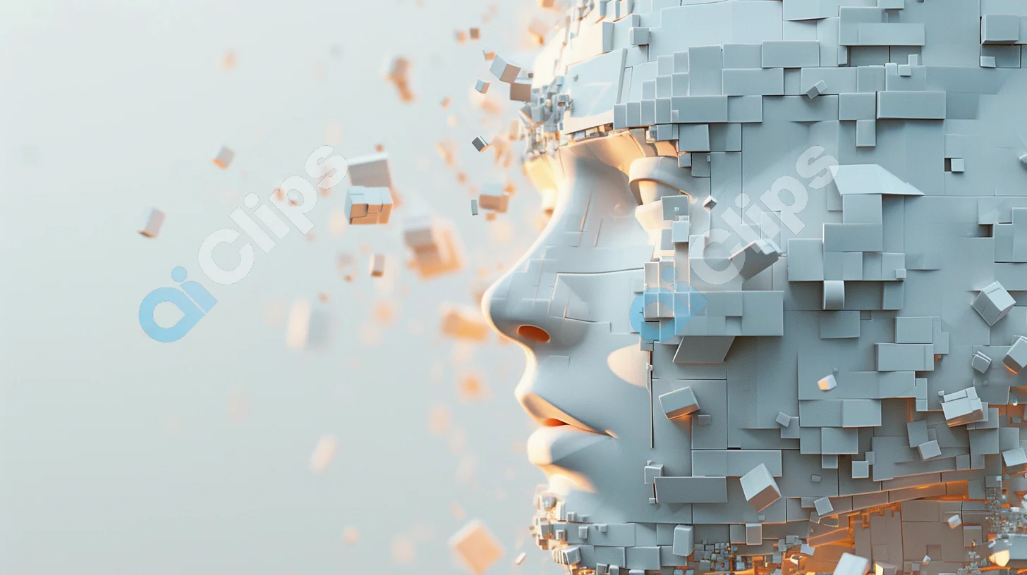 Cubic Face Disintegration Art