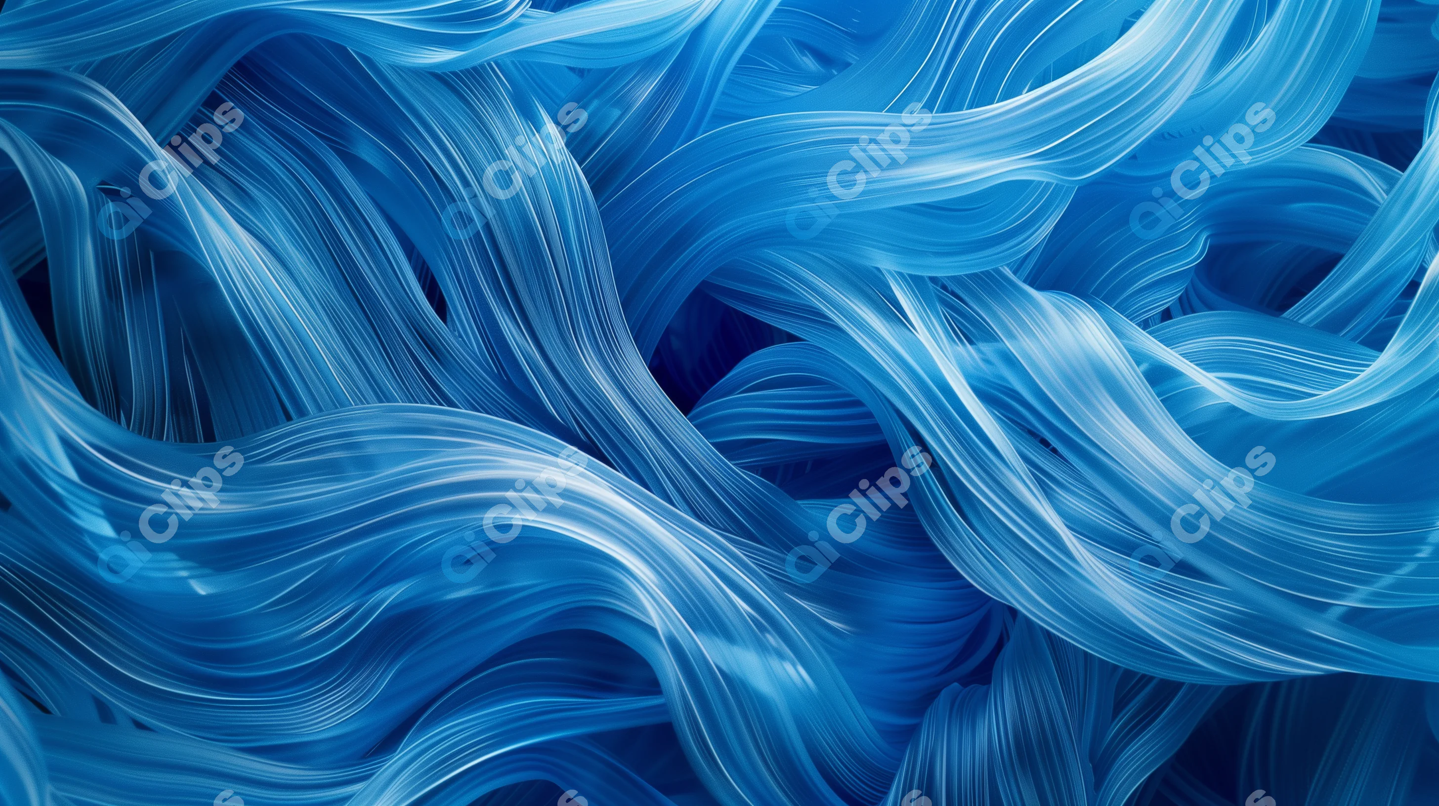Abstract Blue Fluid Waves