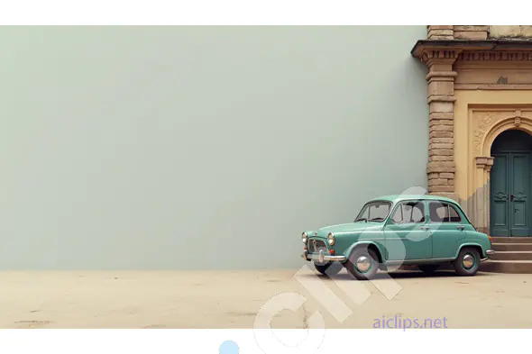 Vintage Car Parked by Classic Building