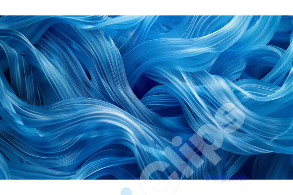 Abstract Blue Fluid Waves