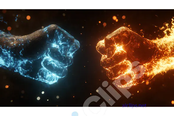 Fire and Ice Fists Clash