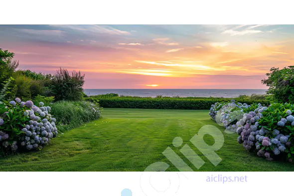 Sunset Over Coastal Garden