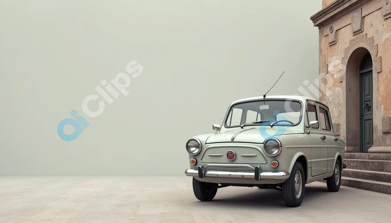 Vintage Car in Front of Classic Building