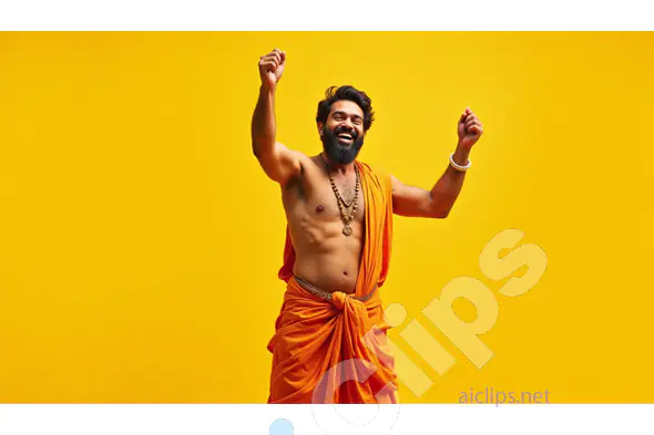 Joyful Indian Man Celebrating in Traditional Attire