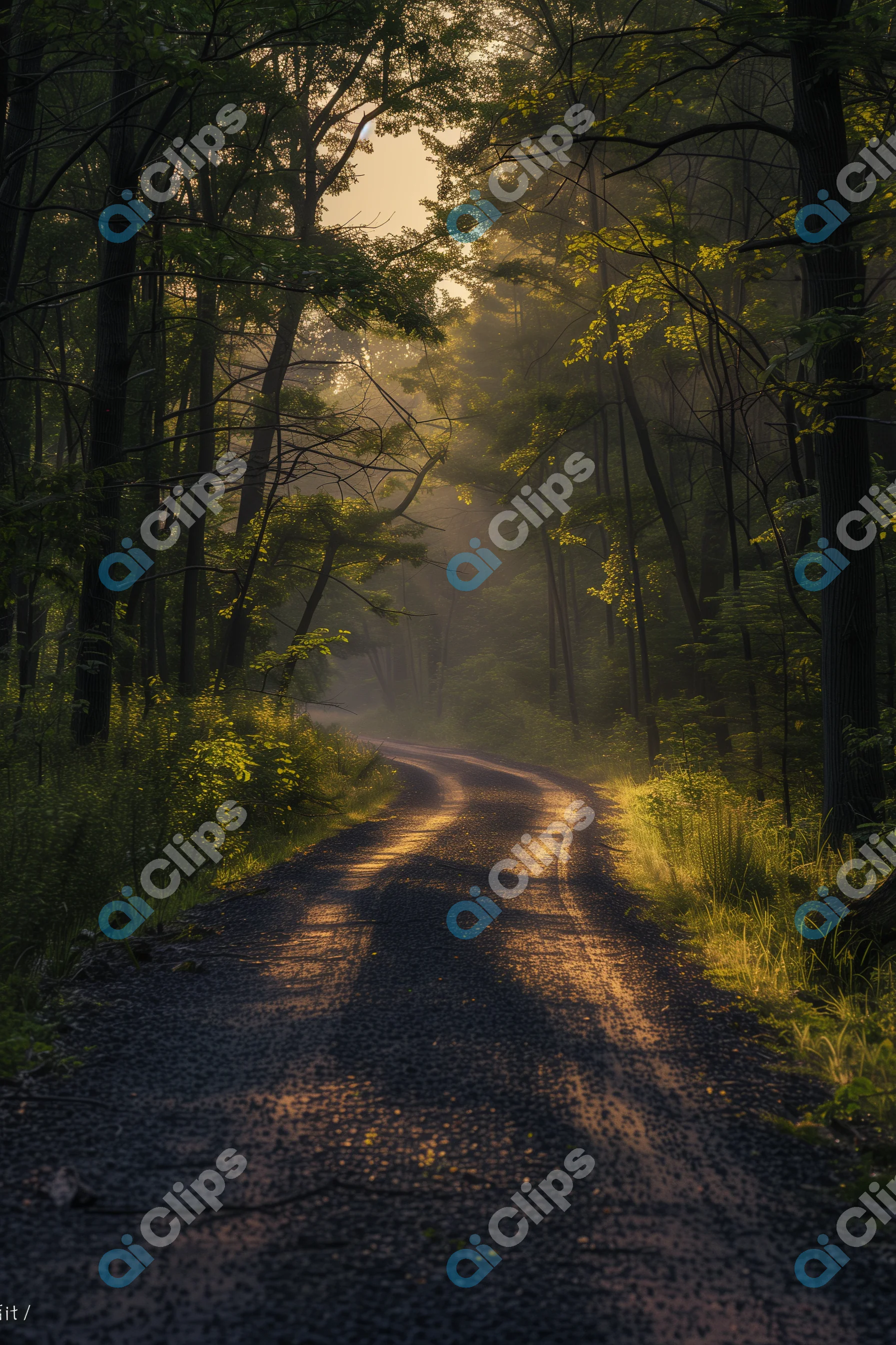 Forest Path at Sunrise