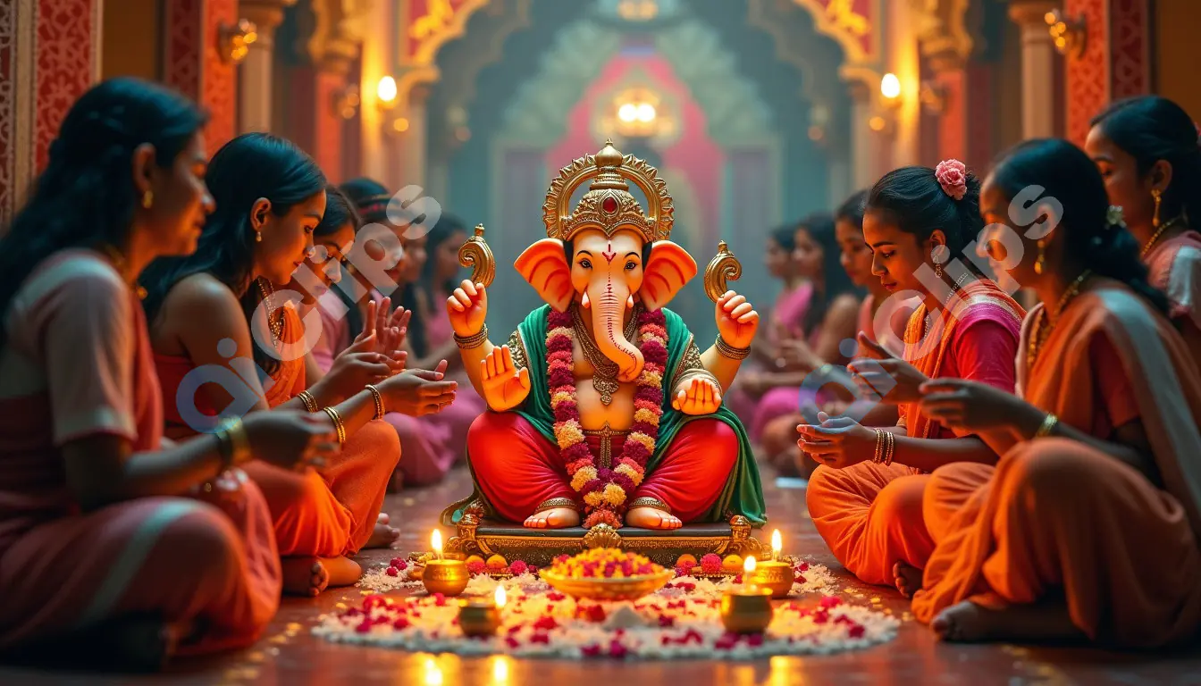 Devotional Ganesh Chaturthi Celebration with Group Worship