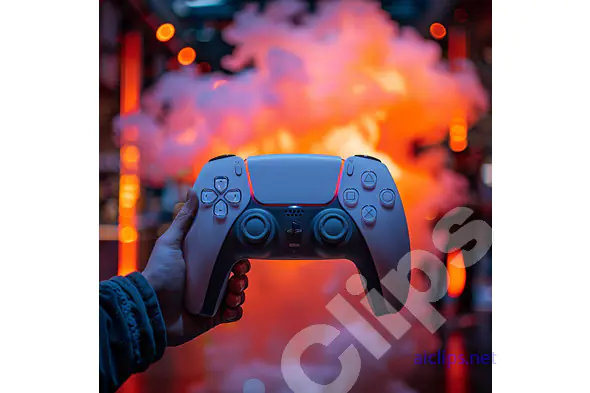 High-Tech Gaming Controller with Backdrop