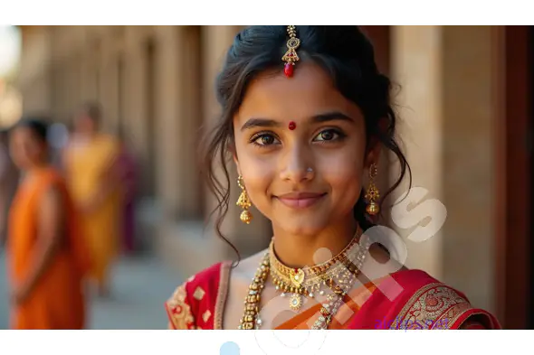 Radiant Indian Girl in Traditional Bridal Attire
