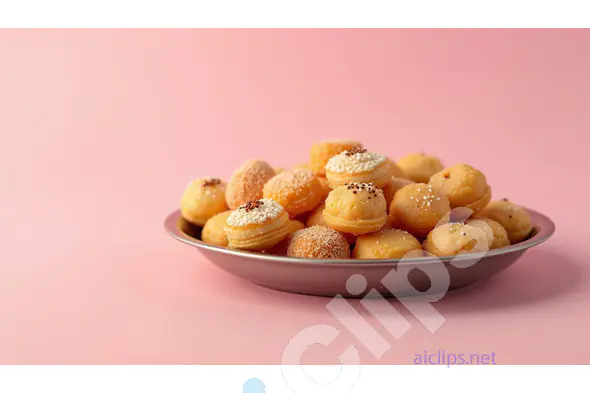 Traditional Indian Sweets on Pink Background