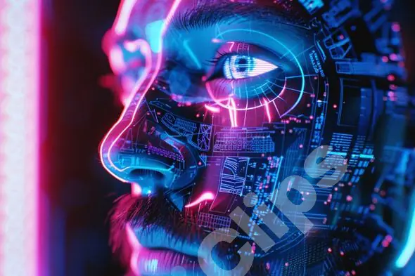 Cybernetic Human Face