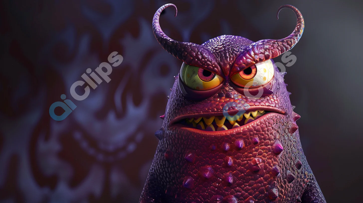 Grumpy Cartoon Monster