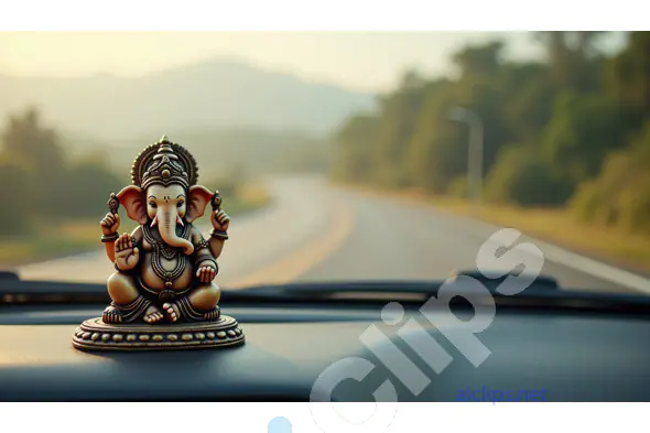 Lord Ganesha Idol on Car Dashboard