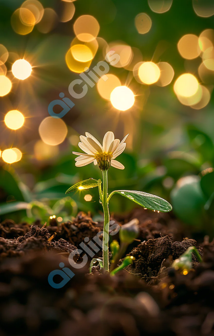 Glowing Flower with Bokeh