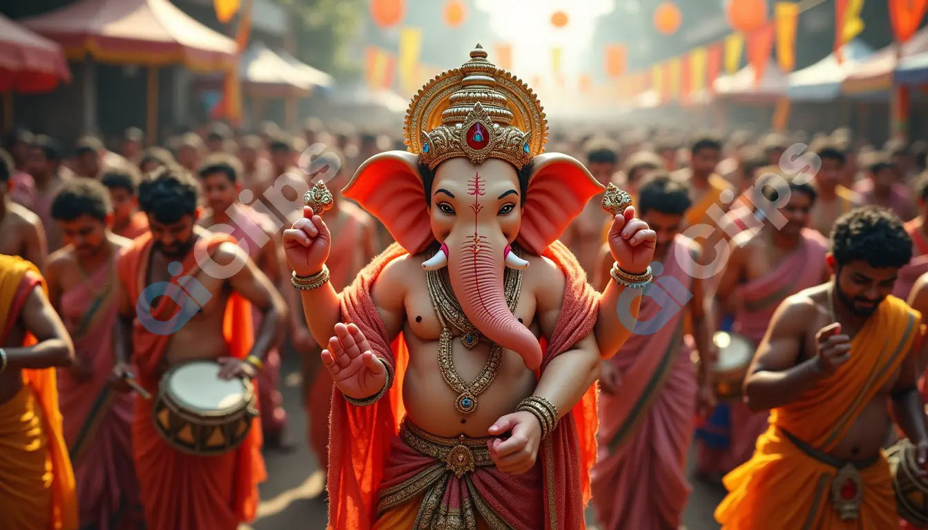 Ganesh Visarjan Procession with Devotees