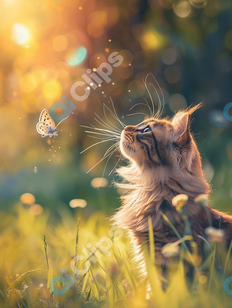 Enchanted Cat and Butterfly
