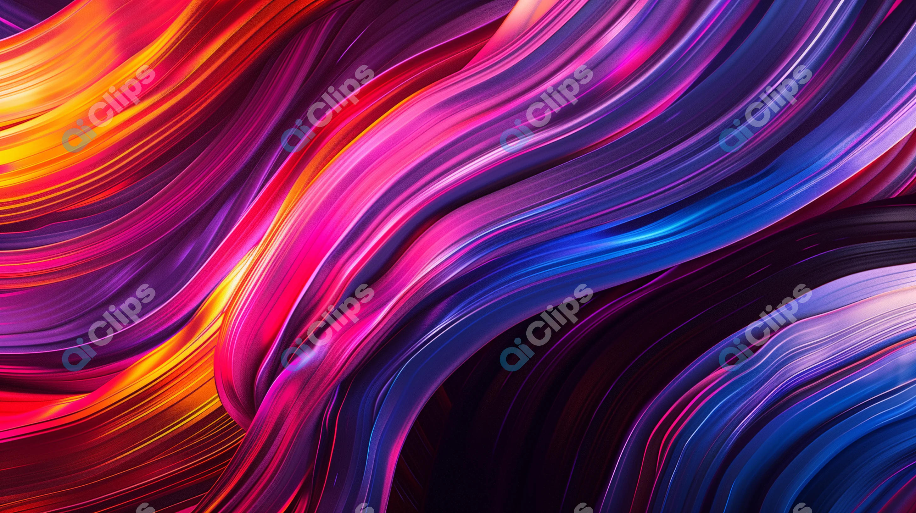 Vibrant Abstract Fluid Waves