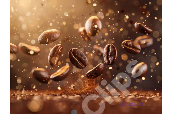 Coffee Beans in Motion