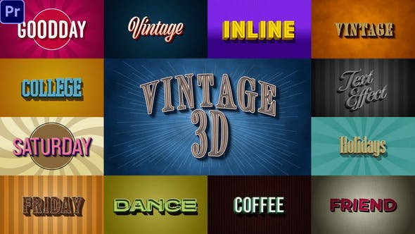 Videohive 49997969 3D Retro Vintage Titles