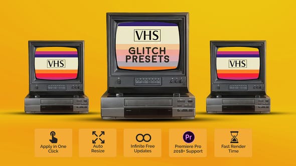 Videohive VHS Glitch Presets for Retro Effects