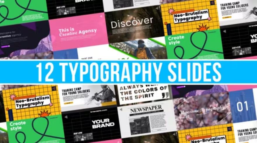 Videohive 52048231 12 Typography Slides, GFXHive