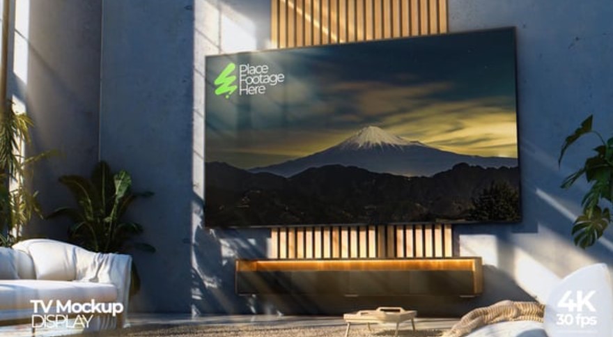 Videohive 54730450 Home Interior UHD TV Mockup | GFXHive