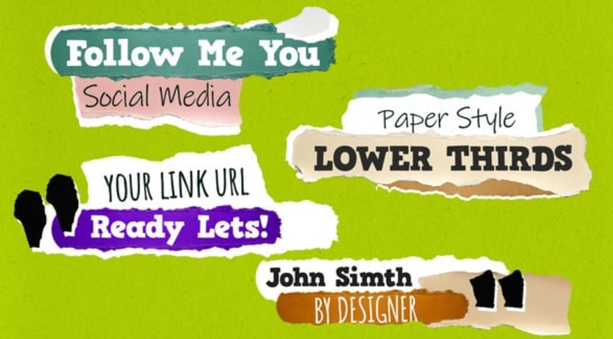 Videohive 55623332 Paper Lower Thirds Titles