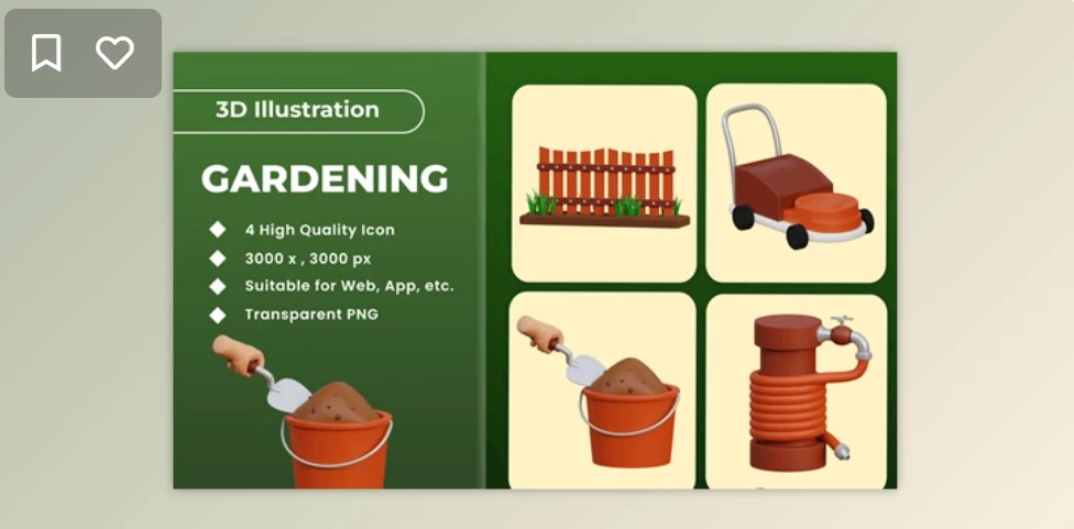 Gardening 3D Illustration v.2 FVP9AE6