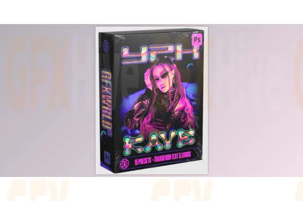 GFXWRLD - Download Y2K Rave Text Styles Pack (Vol. 1)