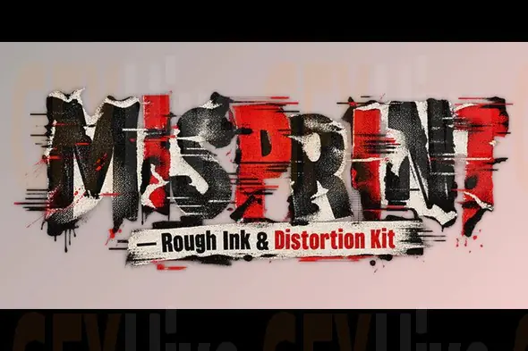 MISPRINT – Rough Ink & Distortion Kit for Photoshop by Pixelbuddha