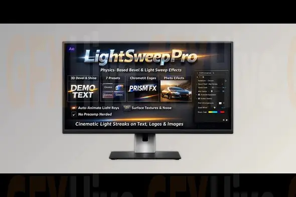 LightSweepPro - Realistic Bevel and Light Sweep for Text in After Effects by Aescripts v2.1.1