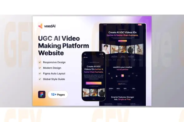 UI8 - UGC AI VIdeo Making Platform Website Design - VeedAI