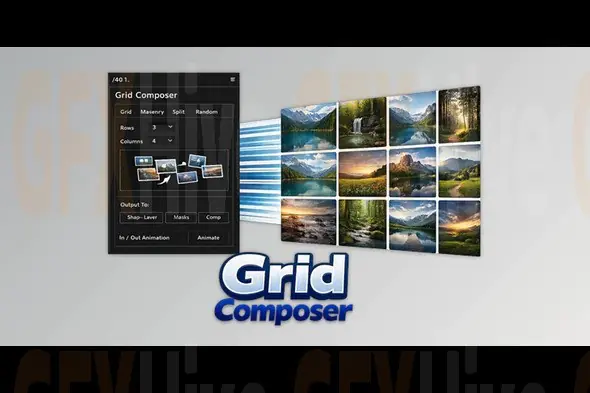 Grid Composer - Visual Grid Layout Designer for After Effects by Aescripts v1.8.15