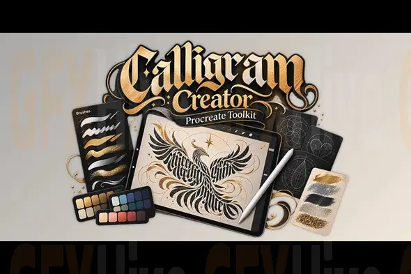 Calligram Creator Procreate Toolkit by Jackqx Studio v2