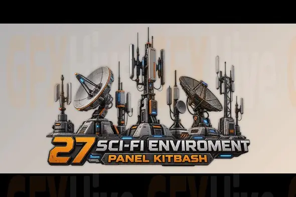 15 Sci-Fi Antenna Vol. 01 for Blender by Superhive Market
