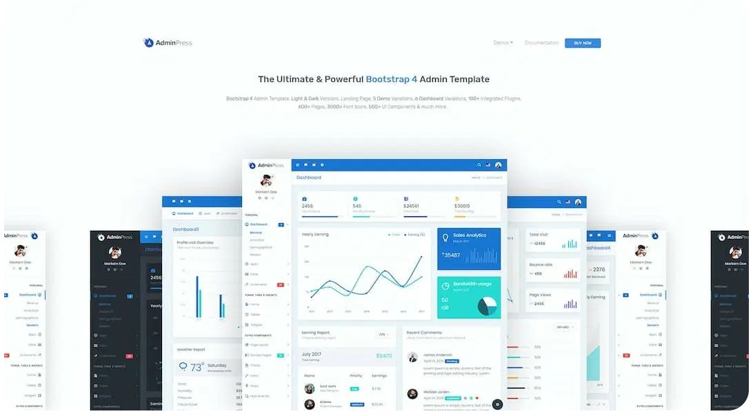 Admin Press- The Ultimate Bootstrap 4 Dashboard