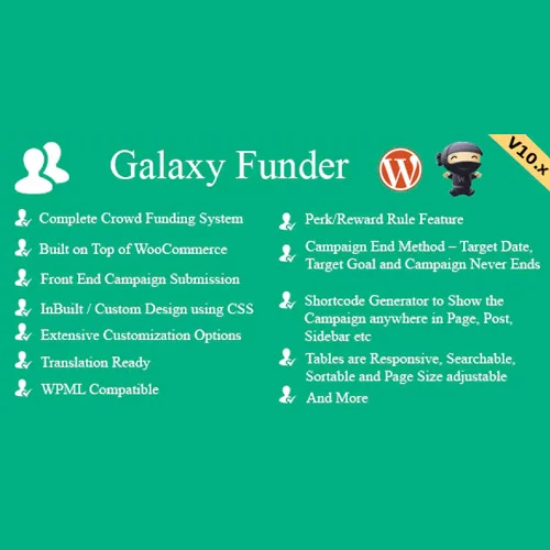Galaxy Funder  WooCommerce Crowdfunding System