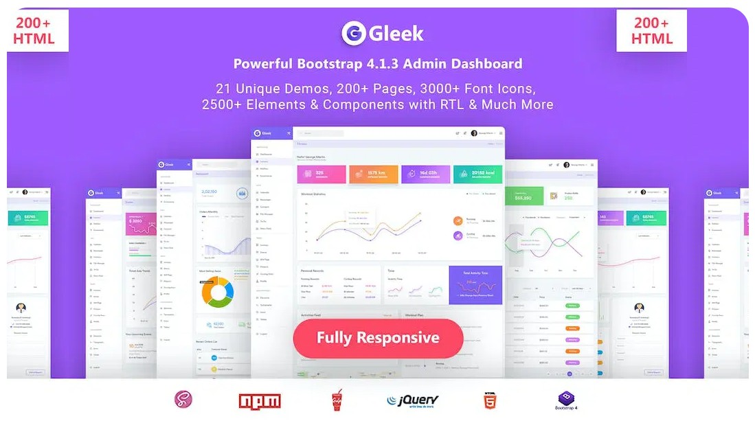 Gleek- Powerful Bootstrap4 AdminDashboard HTML