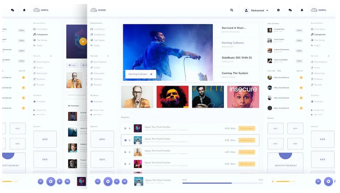 Montu- Admin For Social Music Sharing Platform