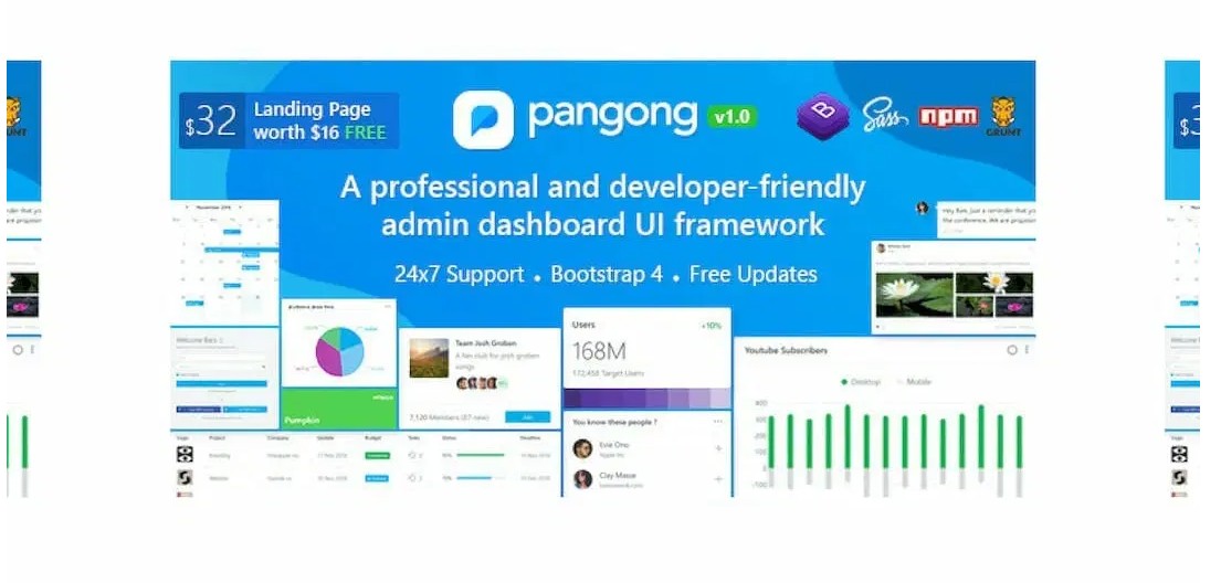 Pangong- Developer-friendly Bootstrap 4 Admin