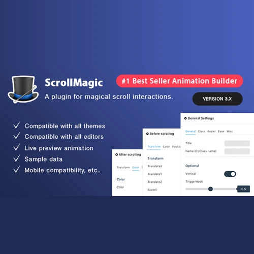 Scroll Magic WordPress  Scrolling Animation Builder Plugin
