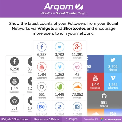 Social Counter Plugin for WordPress  Arqam