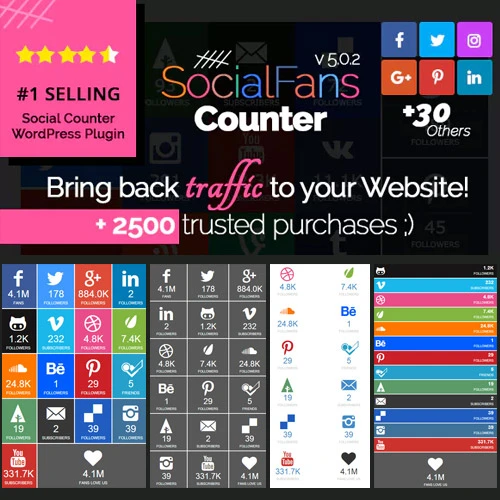 SocialFans  WP Responsive Social Counter Plugin